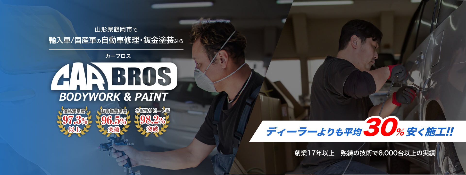 カーブロス | あらゆる国産・輸入車のキズ・へこみ修理・整備・車検は山形県鶴岡市の鈑金工場カーブロスにお任せください